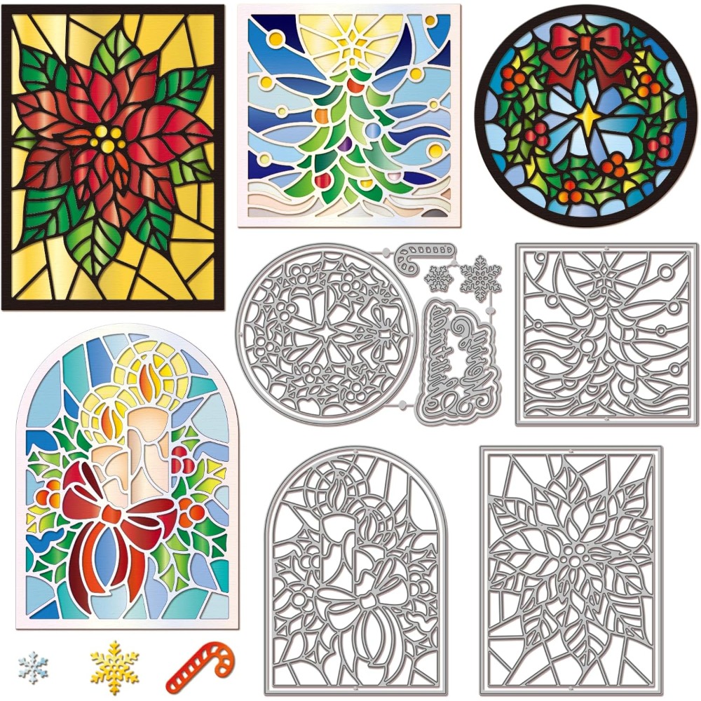 Candle Making Glass - Glass Poinsettia Frame Cutting Dies for