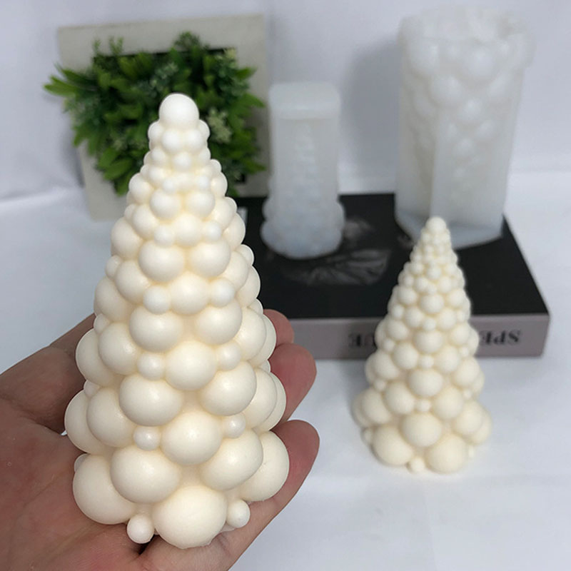 Candle Making At Home - 3D Bubble Christmas Tree Silicone Candle
