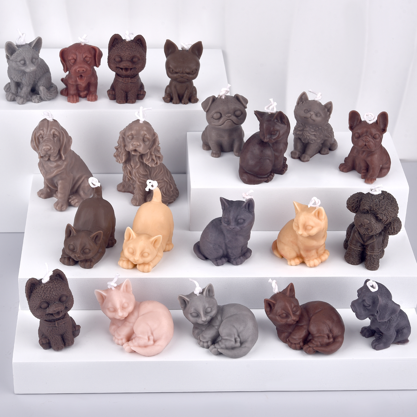 Candle Making Supplies - 3D Dogs Cats Silicone Mold For