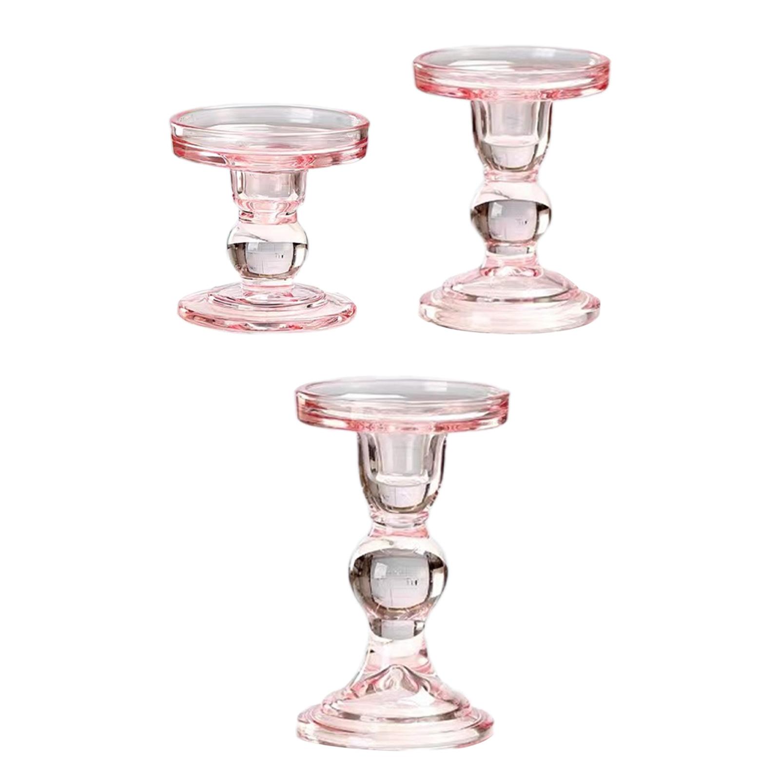 Candle Making Glass - Candle Holder Pink Decorative Candle Stand