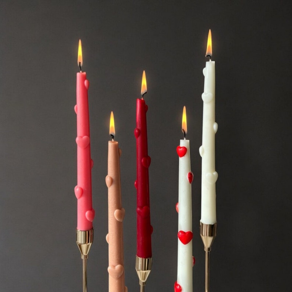 Candle Making Supplies - 3D Heart Shape Taper Silicone Candle