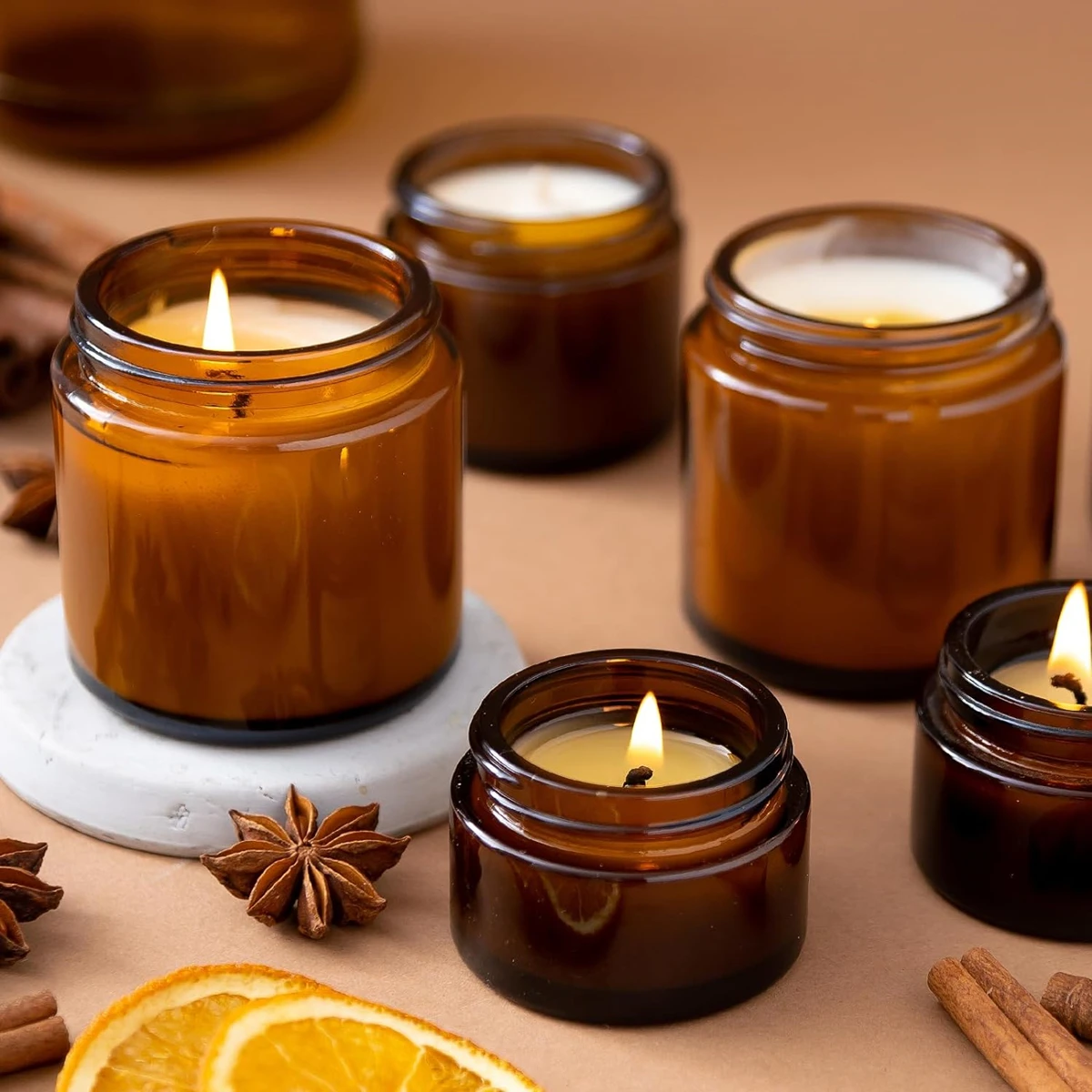Glass Candle Jars, 4oz Amber R - Candle Making Glass 리뷰 및 가격
