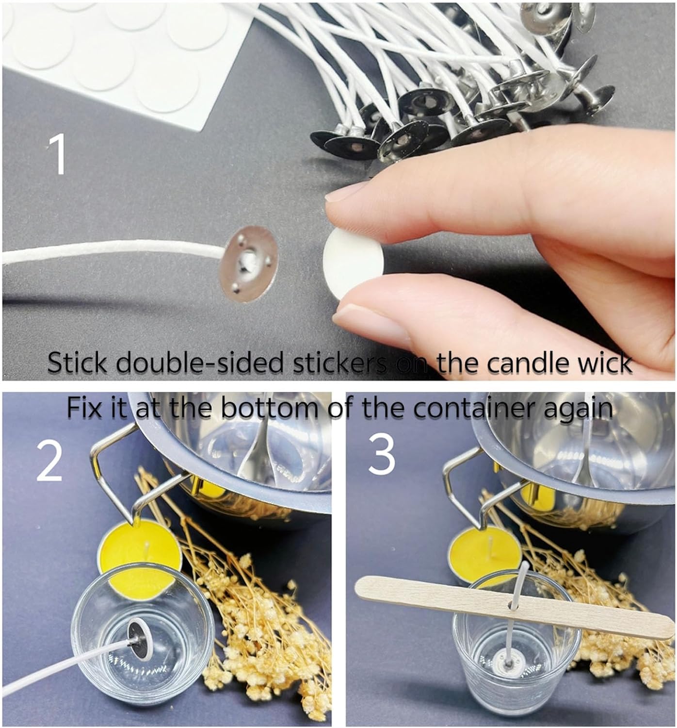 100pcs Candle Wicks Kit with S - Candle Making Glass 리뷰 및 가격