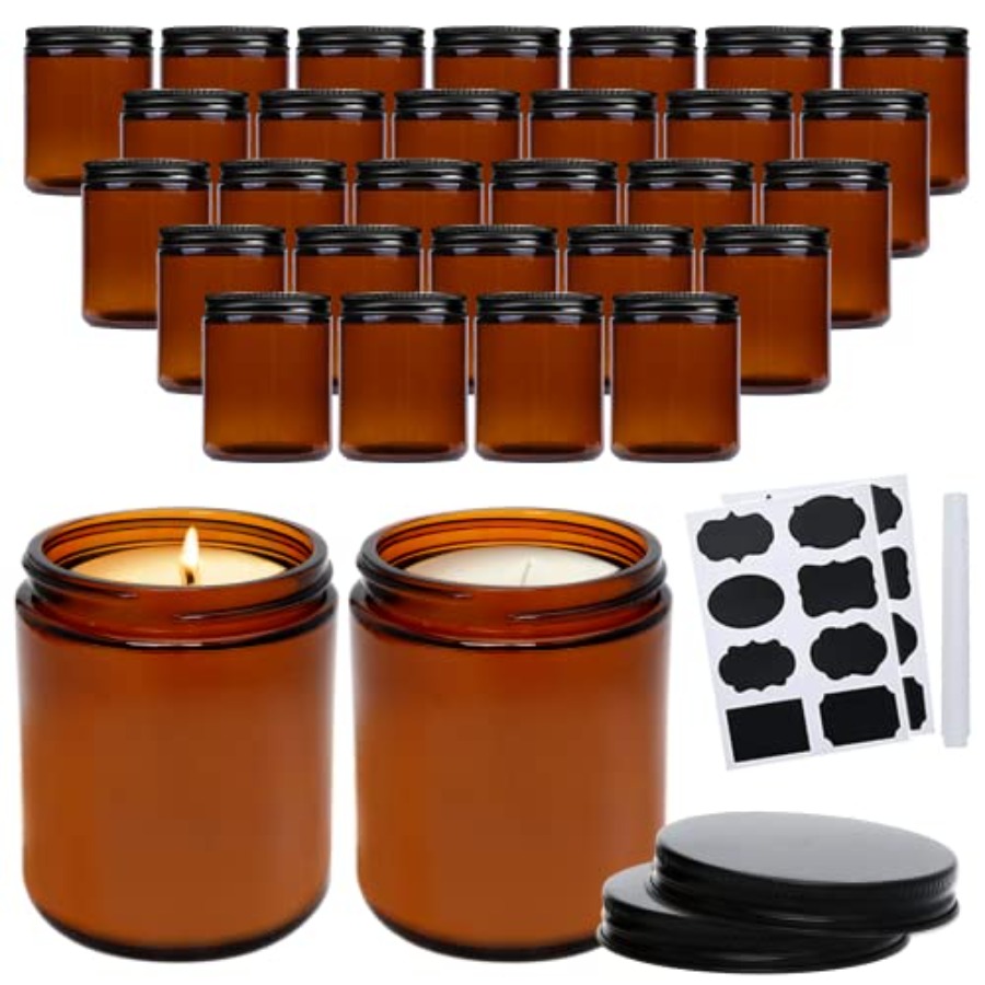 8oz Amber Candle Jars Set of 3 - Candle Making Glass 리뷰 및 가격