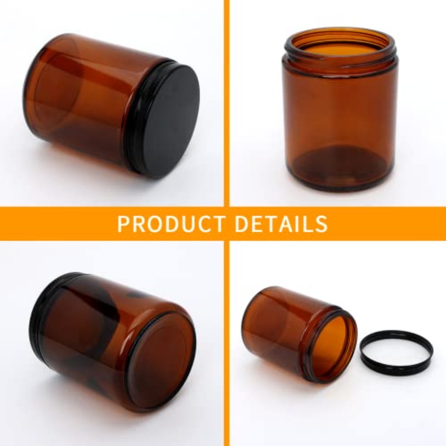 8oz Amber Candle Jars Set of 3 - Candle Making Glass 리뷰 및 가격